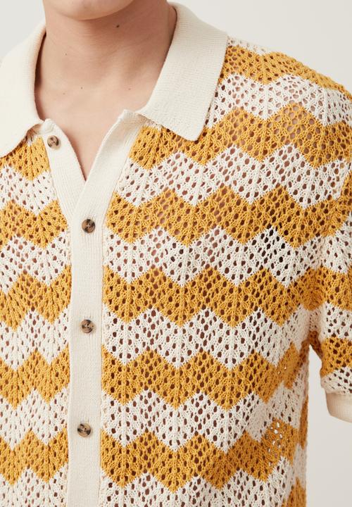 Cotton On - Pablo short sleeve shirt - orange chevron 
