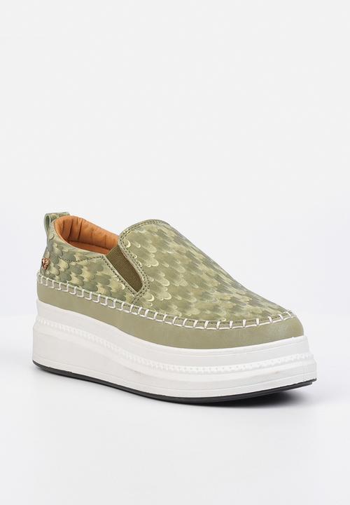Butterfly Feet - Senhora11 platform sneaker - olive