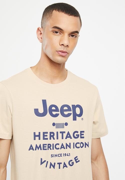 JEEP - Fash logo tees - stone - jeep