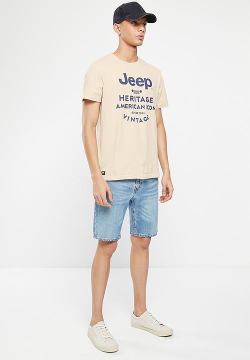 JEEP - Fash logo tees - stone - jeep