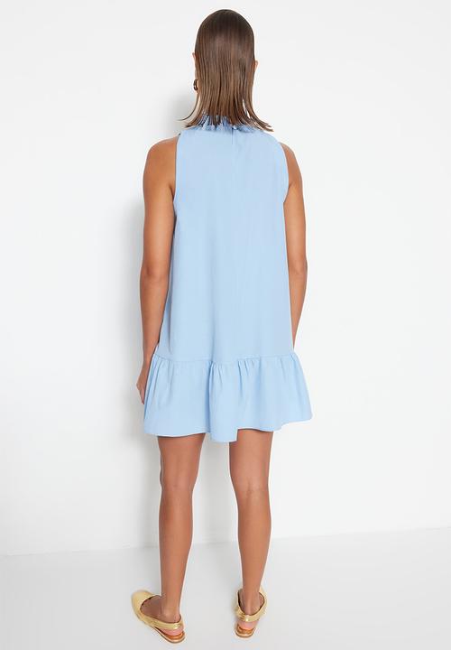 Trendyol - Sleeveless mini shift dress - blue