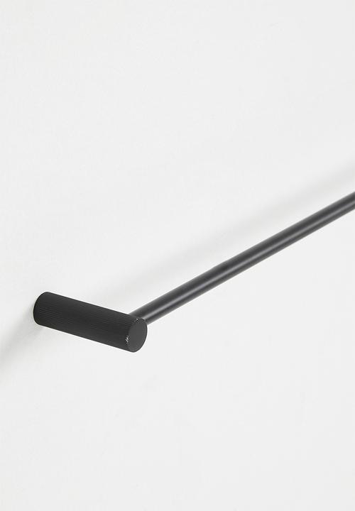 Sixth Floor - Penn ribbed towel rail - black