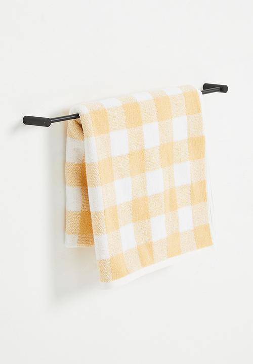 Sixth Floor - Penn ribbed towel rail - black