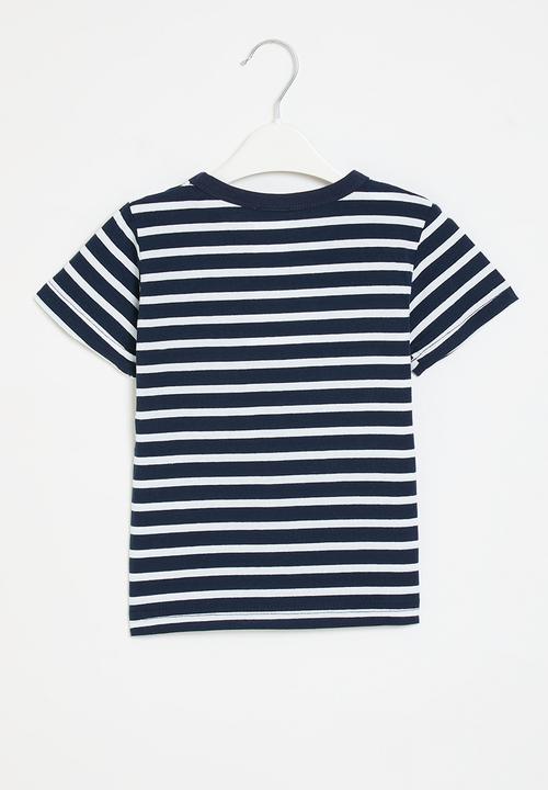 Pop Candy - Stripe tee - navy & white