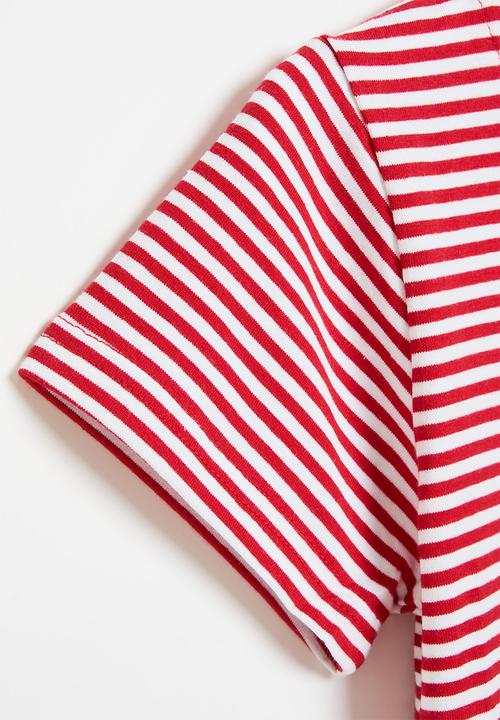 Pop Candy - Stripe tee - red & white