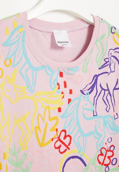 Pop Candy - Unicorn print tee - purple multi