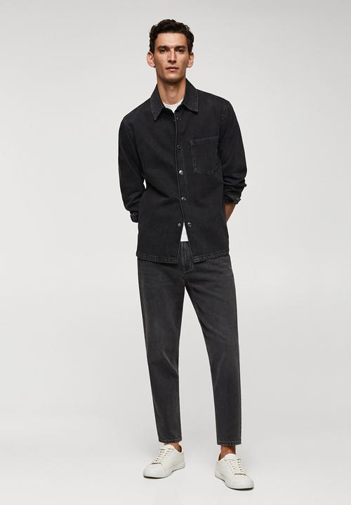 MANGO - Jeans sam - dark denim grey