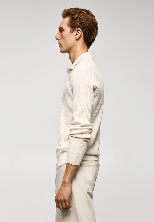MANGO - Polo shirt taurus - off white