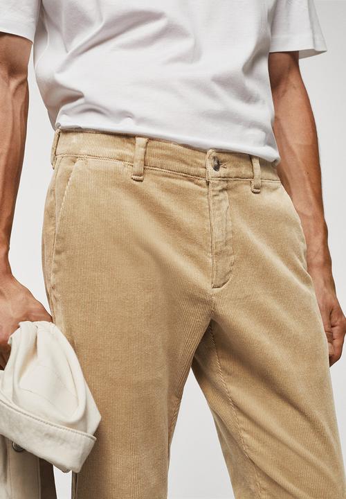 MANGO - Trousers berdam - beige