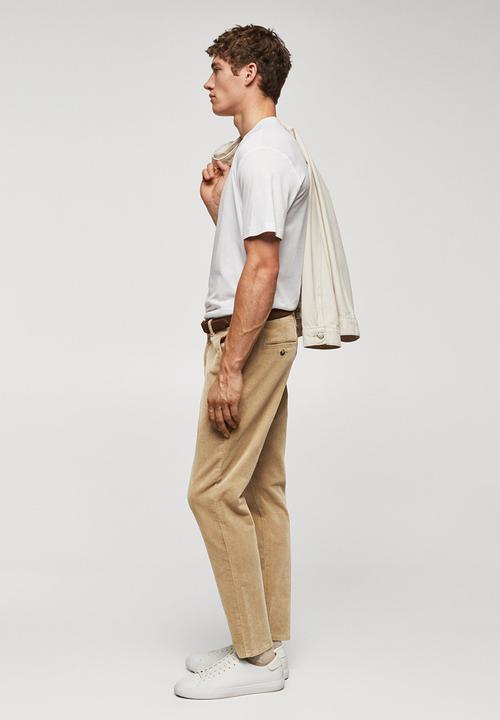 MANGO - Trousers berdam - beige