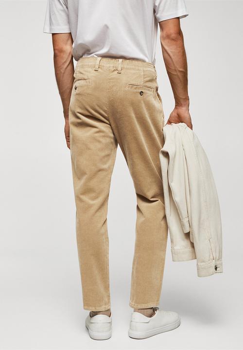 MANGO - Trousers berdam - beige