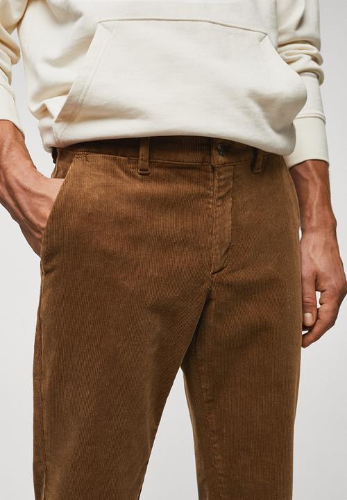 MANGO - Trousers berdam - camel