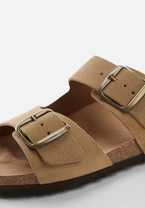 MANGO - Sandals biobuck slide - brown