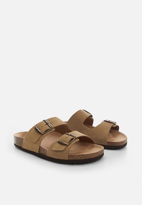 MANGO - Sandals biobuck slide - brown