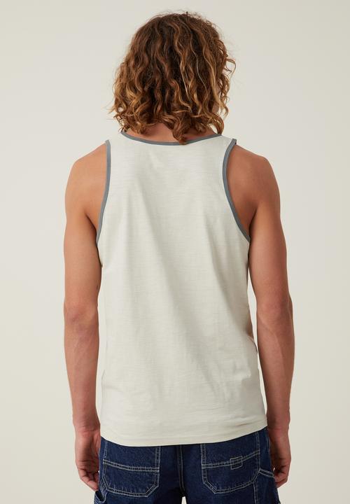 Cotton On - King stringray ringer tank - lcn ksr ivory/bird