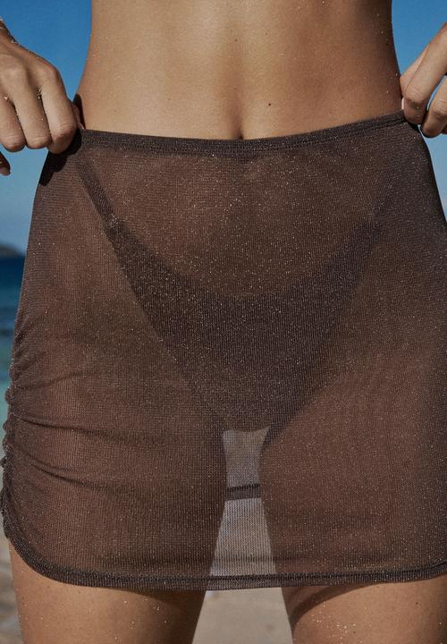 Cotton On - Glitter Beach Mini Skirt - Acorn Brown Metallic