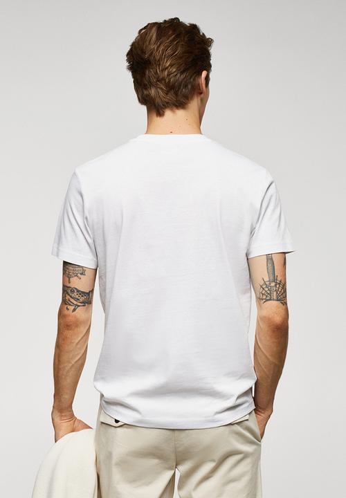 MANGO - T-shirt logohe-h - white 