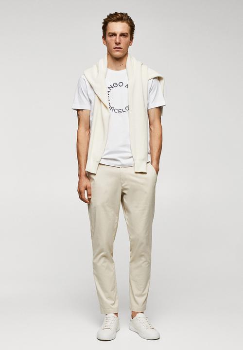 MANGO - T-shirt logohe-h - white 