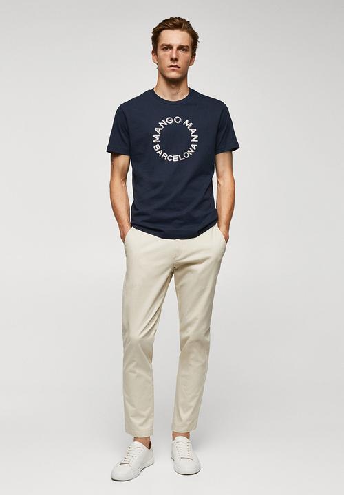MANGO - T-shirt logohe-h - navy 