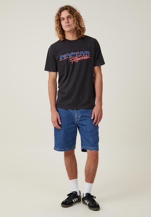 Cotton On - Nascar loose fit T-shirt - lcn ncr black/racing logo