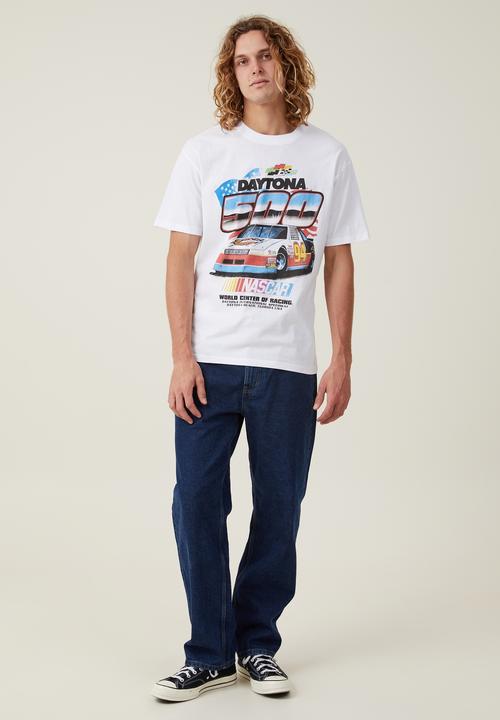 Cotton On - Nascar loose fit T-shirt - lcn ncr white/daytona 500