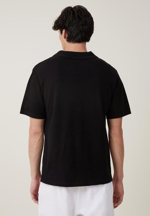 Cotton On - Resort short sleeve polo - black