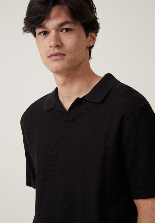 Cotton On - Resort short sleeve polo - black