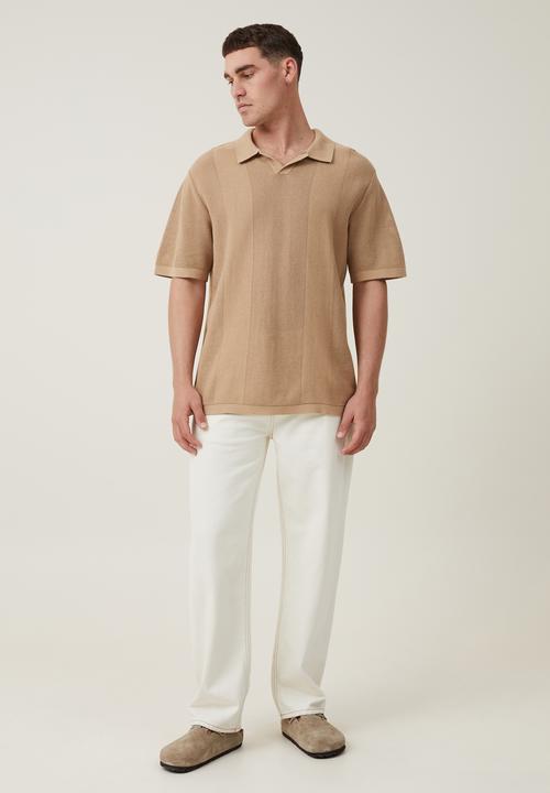 Cotton On - Resort short sleeve polo - tan