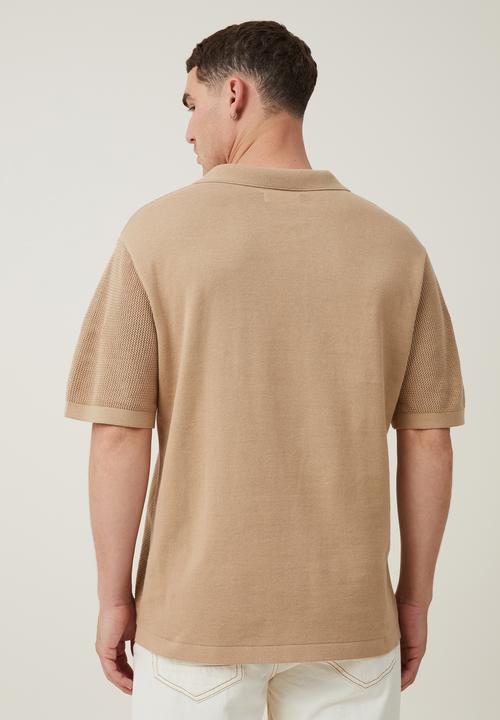 Cotton On - Resort short sleeve polo - tan