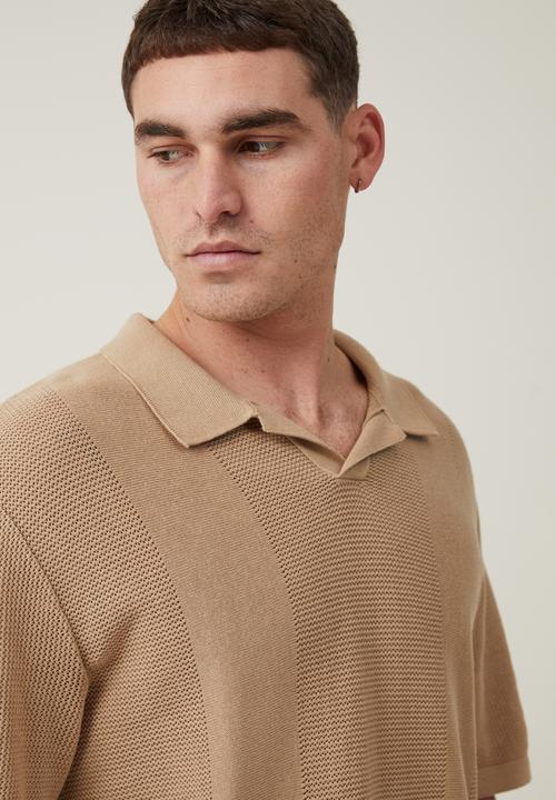 Cotton On - Resort short sleeve polo - tan