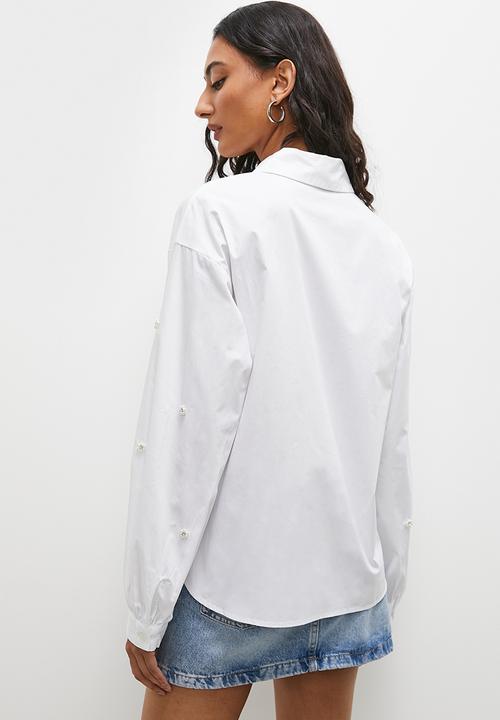 Superbalist - Poplin bell sleeve shirt - white