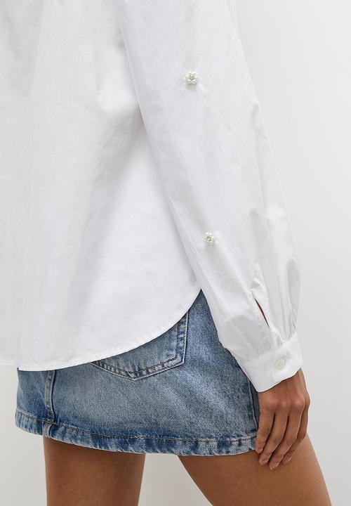 Superbalist - Poplin bell sleeve shirt - white