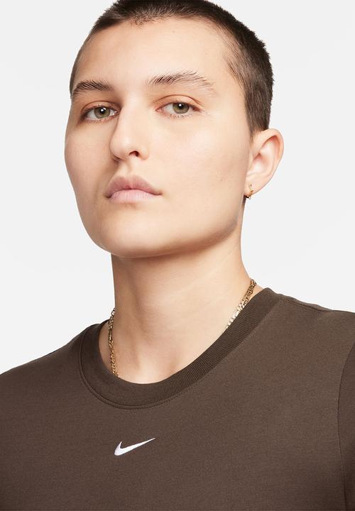 Nike - W Nsw essential slim crop - baroque brown & white
