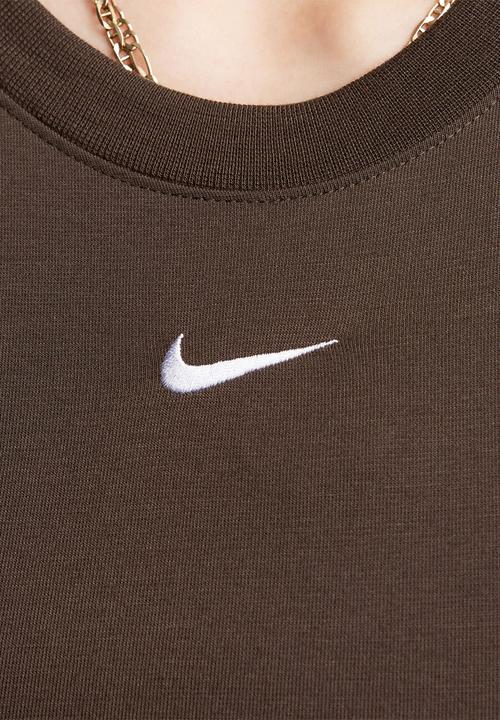 Nike - W Nsw essential slim crop - baroque brown & white