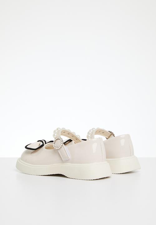 Pop Candy - Maryjanes with bow - off white