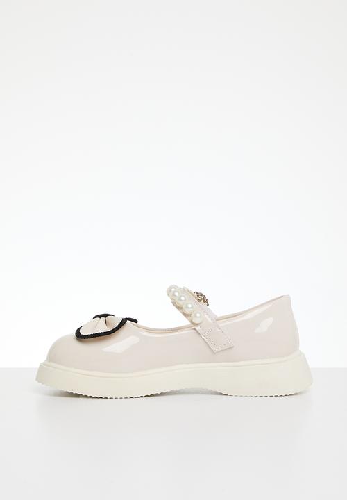 Pop Candy - Maryjanes with bow - off white