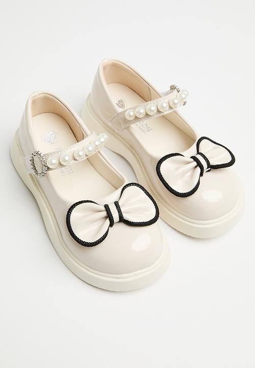 Pop Candy - Maryjanes with bow - off white