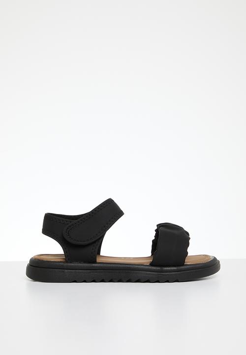 Pop Candy - Girls rouched sandals - black