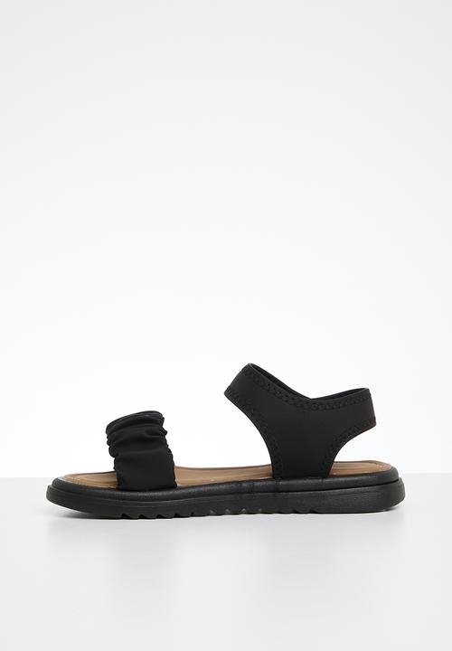 Pop Candy - Girls rouched sandals - black