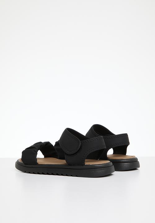Pop Candy - Girls rouched sandals - black