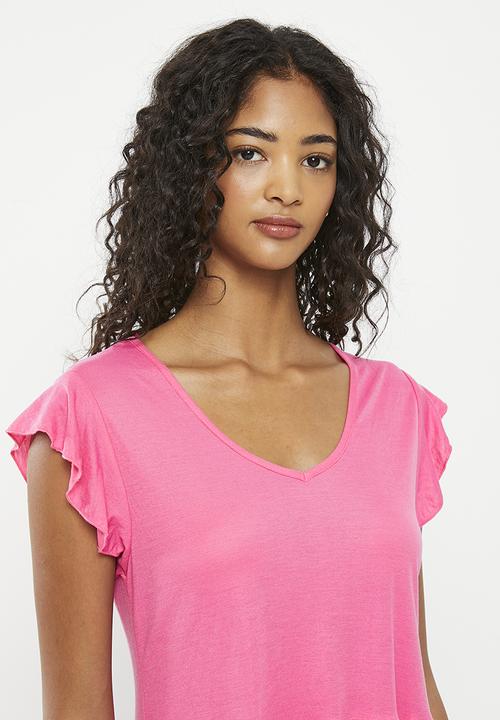 HAILYS - Short sleeve panelled dress - pink