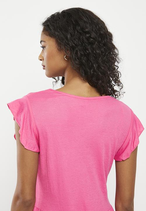 HAILYS - Short sleeve panelled dress - pink