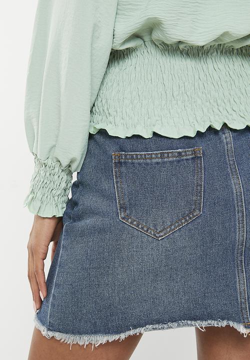 HAILYS - V-neck cross blouse - jade