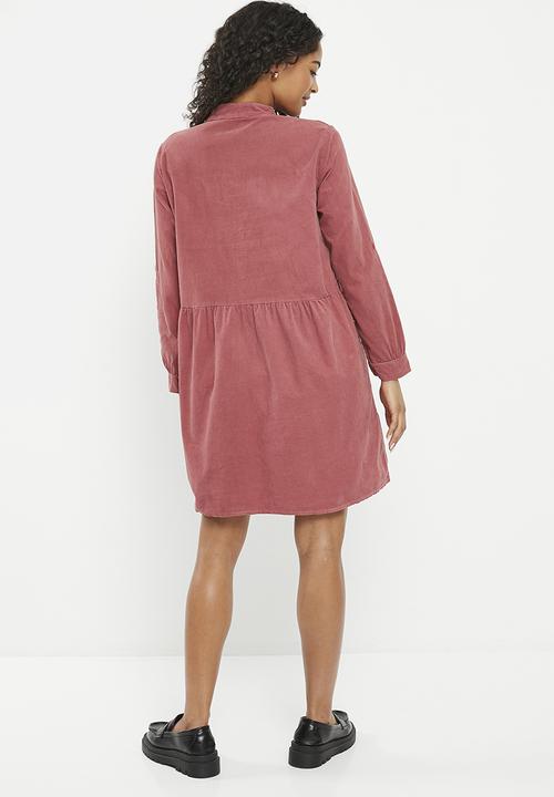 HAILYS - Mandarin collar 1/2 sleeve dress - faded blush