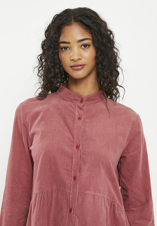 HAILYS - Mandarin collar 1/2 sleeve dress - faded blush
