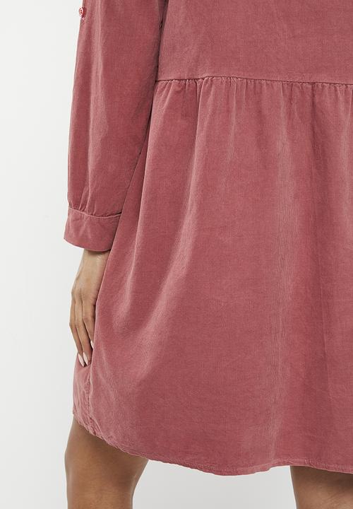 HAILYS - Mandarin collar 1/2 sleeve dress - faded blush