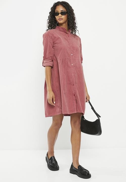HAILYS - Mandarin collar 1/2 sleeve dress - faded blush