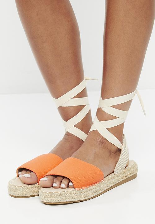 Madison® - Charlotte ankle tie espadrille - orange