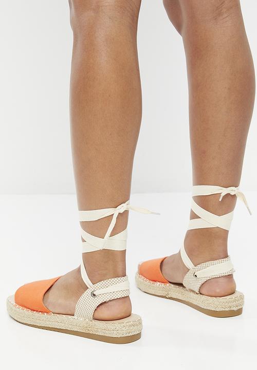 Madison® - Charlotte ankle tie espadrille - orange