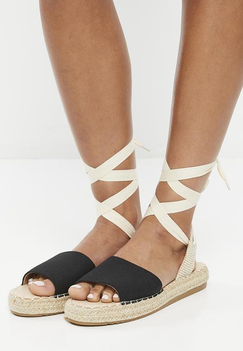 Madison® - Charlotte ankle tie espadrille - black